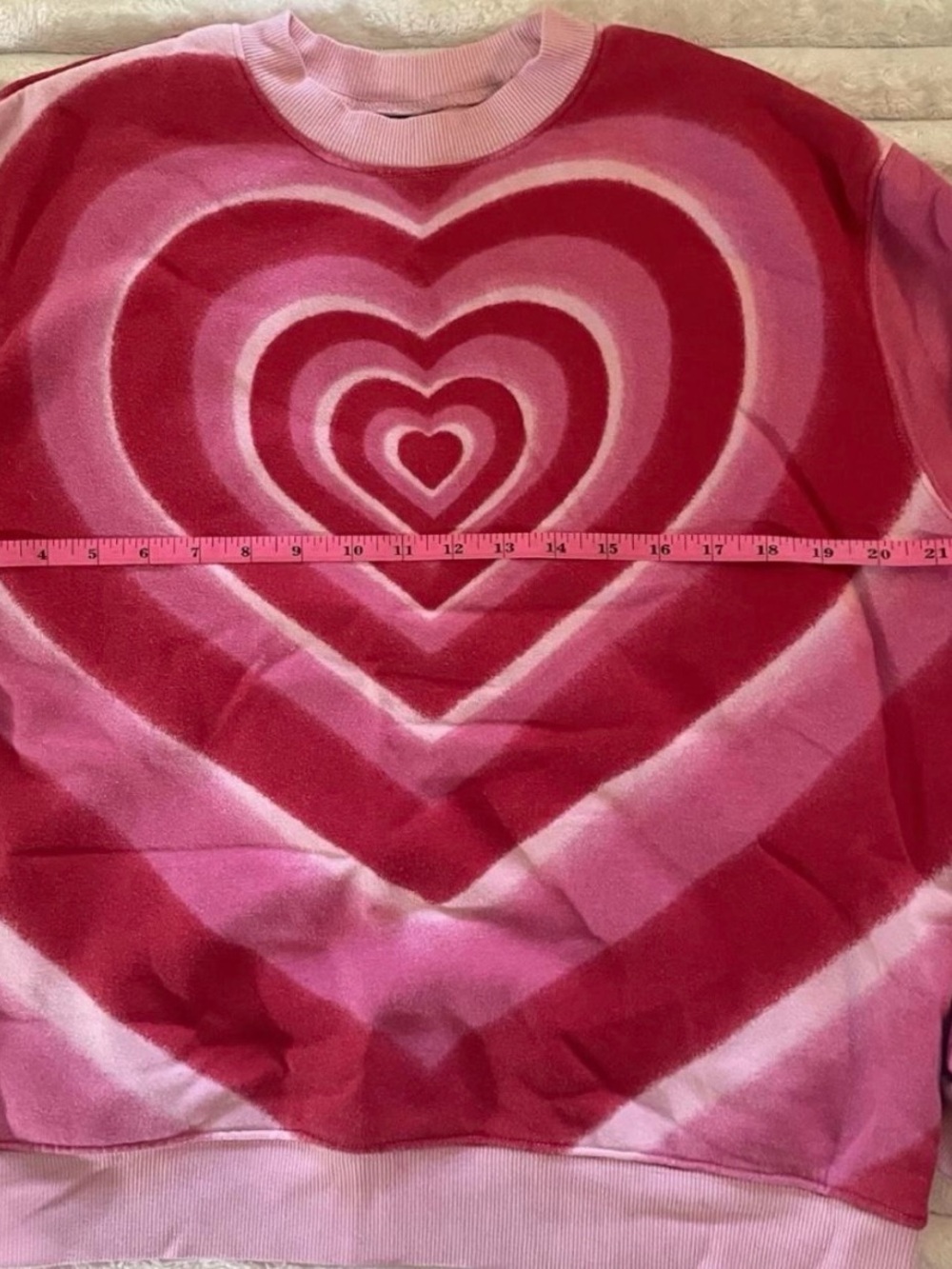 wild fable Pink & Red Heart Graphic Crewneck Sweatshirt - Picture 4 of 4